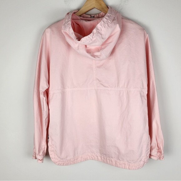 AEO American Eagle Cotton Hoodie Windbreaker Pale Pink Top Pullover Jacket Sz S - Picture 4 of 16